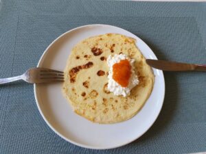 Antiaging with healthy food! Here Kefir-Spelt Pancakes with cottage cheese.